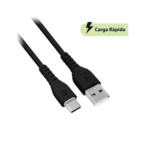 BROBOTIX CABLE USB V3.0 TIPO "C", PVC, 1.0 M, COLOR NEGRO , TRANSFIERE DATOS, SINCRONIZA, CARGA, PUNTAS DE ACERO REFORZADO