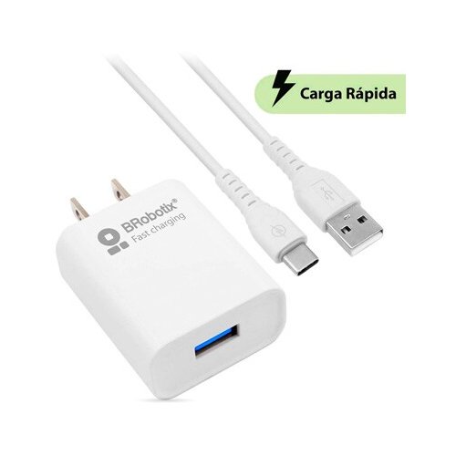 BROBOTIX ADAPTADOR DE CORRIENTE, CARGADOR DE PARED,  COMBO USB DE CARGA RAPIDA, CARGADOR USB 3.0 PARA PARED + CABLE USB TI