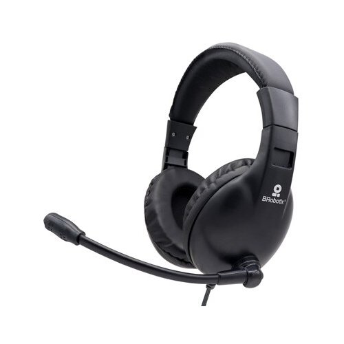 BROBOTIX DIADEMA AUDIFONO TIPO GAMER CON MICROFONO AJUSTABLE, ACOLCHADO EXTRA SUAVE - 1 Conector 3.5 mm para Microfono y A