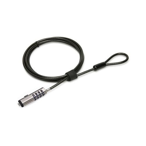 BROBOTIX CANDADO DE SEGURIDAD PARA LAPTOP, PORTATIL TIPO NANO DE COMBINACION, DE 1.8 METROS, COLOR HUMO, CABLE DE ACERO DE
