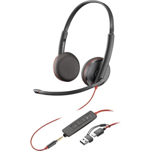 HP POLY BLACKWIRE 3225 USB-C HEADSET 3.5MM USB-C/A ADPTR (BULK)