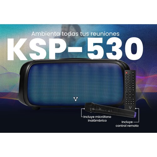 VORAGO KSP-530 SPEAKER 40W RMS 2x6"" + 2x2.5"" TWEETER 5400mAh FLAME LIGHT TWS USB / TF / BT / AUX