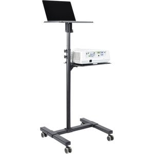 StarTech.com Projector Cart - 2 Shelf - 20 kg Load Capacity - 4 Casters - Steel - 502.9 mm Length x 454.7 mm Width x 1463 