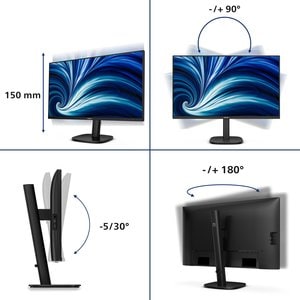 Philips 27B2N3500J 27" Class WQHD LED Monitor - 16:9 - Textured Black - 27" Viewable - In-plane Switching (IPS) Technology