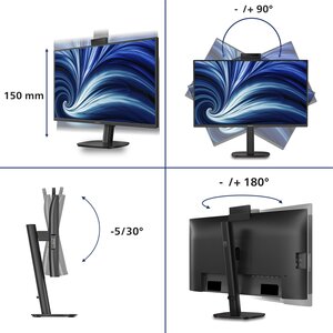 27B2U3601H/75 27in(68.5cm) 2560x1440 QHD 3000 Series LCD with USB-C dockin IPS and SoftBlue Eye Technology Displayport/ HD