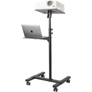 StarTech.com Projector Cart - 2 Shelf - 20 kg Load Capacity - 4 Casters - Steel - 502.9 mm Length x 454.7 mm Width x 1463 