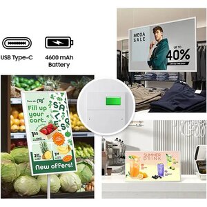 32in Colour E-Paper EMDX QHD 2560x1440 Lightweight 2.4kg (excl battery) Slim depth 17.9mm 5000 mAH Lithium-ion Battery USB