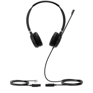 YEALINK YHS36 DUAL HEADSET FOR YEALINK IP PHONE. RJ9 HEADSET JACK NOISE CANCELLING HEARING PROTECTION LEATHER EAR CUSHIONS