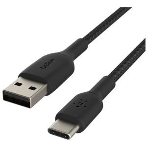 Belkin Braided USB-C to USB-A Cable (1m / 3.3ft, Black) - 1.01 m USB-C/USB-A Data Transfer Cable for Smartphone, Tablet, N