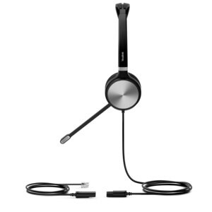YEALINK YHS36 DUAL HEADSET FOR YEALINK IP PHONE. RJ9 HEADSET JACK NOISE CANCELLING HEARING PROTECTION LEATHER EAR CUSHIONS