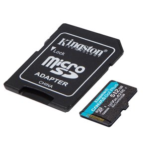 Kingston Canvas Go! Plus 512 GB Class 10/UHS-I (U3) V30 microSDXC - 200 MB/s Read - 160 MB/s Write
