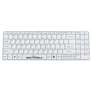 Cleanwipe, Washable, Chiclet Style, Keyboard w/ Keyboard Cover- US English - White Base, White Key Caps w/ Black Lettering