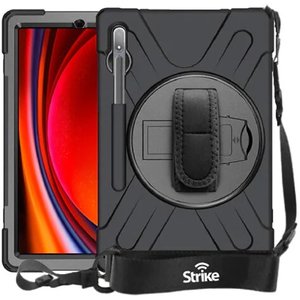 Strike Rugged Case with Hand Strap and Lanyard For Samsung Galaxy Tab S10FE/S9 FE/S9/S8/S7