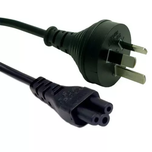 1M 3PIN TO CLOVER SHAPED FEMALE CONNECTOR 7.5A. SAA APPROVED POWER CORD