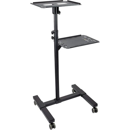 StarTech.com Projector Cart - 2 Shelf - 20 kg Load Capacity - 4 Casters - Steel - 502.9 mm Length x 454.7 mm Width x 1463 