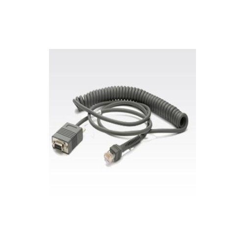 Zebra Coiled Cable - 2.74 m Serial Data Transfer Cable - First End: 9-pin DB-9 RS-232 Serial - Female