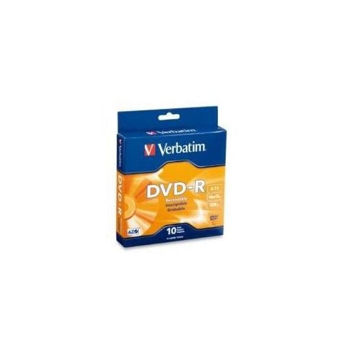 Verbatim DVD Recordable Media - DVD-R - 16x - 4.70 GB - 10 - 120mm - 2 Hour Maximum Recording Time