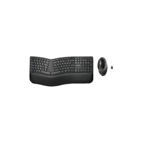 PRO FIT ERGONOMIC WIRELESS KEYBOARD AND MOUSE - BLACK