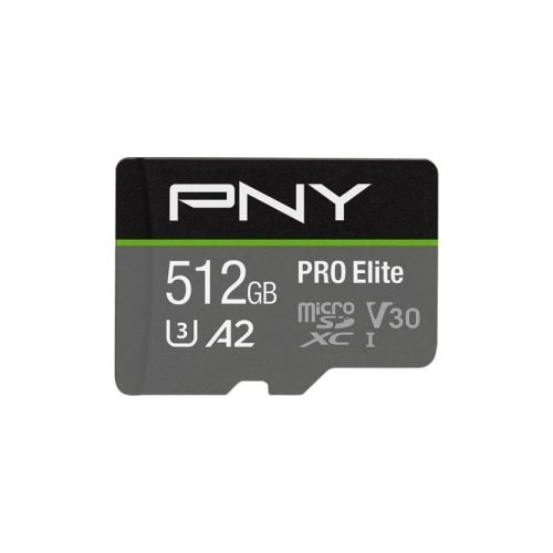 PNY PRO Elite 512 GB Class 10/UHS-I (U3) microSDXC - 100 MB/s Read - 90 MB/s Write