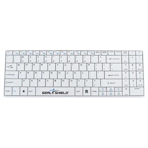 Cleanwipe, Washable, Chiclet Style, Keyboard w/ Keyboard Cover- US English - White Base, White Key Caps w/ Black Lettering