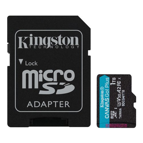 Kingston Canvas Go! Plus 1 TB Class 10/UHS-I (U3) V30 microSDXC - 200 MB/s Read - 160 MB/s Write