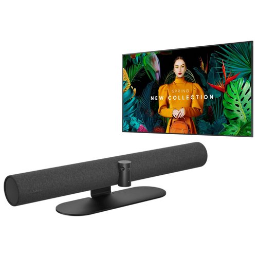 Jabra PanaCast 50 Black & Samsung QB55C 55in QBC 16/7 Premium Display Bundle