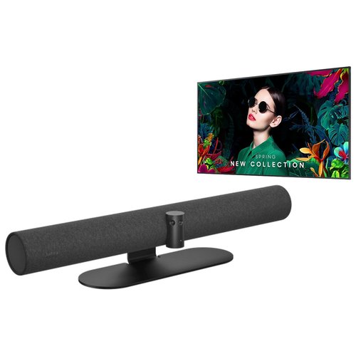 Jabra PanaCast 50 Black & Samsung QM65C 65in QMC 24/7 Professional Display Bundle