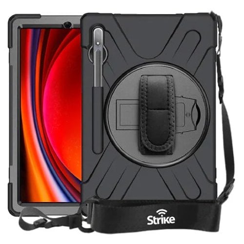 Strike Rugged Case with Hand Strap and Lanyard For Samsung Galaxy Tab S10FE/S9 FE/S9/S8/S7