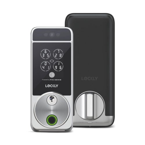Lockly Visage Zeno Series Facial Recognition Deadbolt (Satin Nickel) - Built-In Wi-Fi - Keyless Entry - Facial Recognition