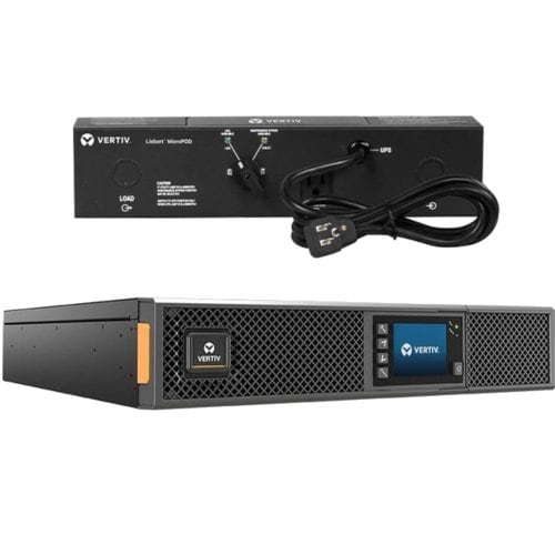 Liebert GXT5 On-Line 3000VA 230V LCD PF1.0 2U Extended Run Rack/Tower, Rail Kit Bundled + FREE MicroPOD with 20A circuit b