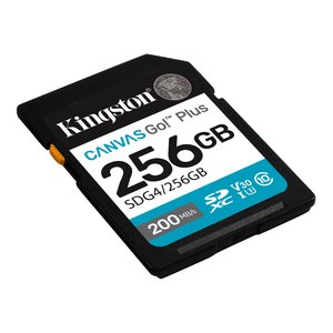 Kingston Canvas Go! Plus 256 GB Class 10/UHS-I (U3) V30 SDXC - 200 MB/s Read - 160 MB/s Write