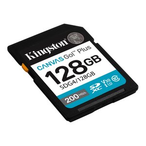 Kingston Canvas Go! Plus 128 GB Class 10/UHS-I (U3) V30 SDXC - 200 MB/s Read