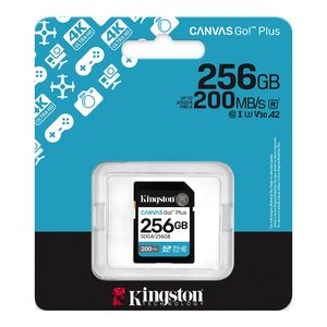 Kingston Canvas Go! Plus 256 GB Class 10/UHS-I (U3) V30 SDXC - 200 MB/s Read - 160 MB/s Write