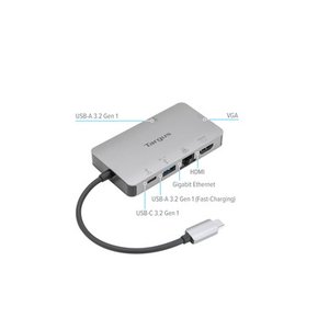 Targus DOCK419USZ USB 3.2 (1 Gen) Tipo C Base de conexión para Portátil - 100W - Gris - 2 Displays Supported - 4K, Full HD