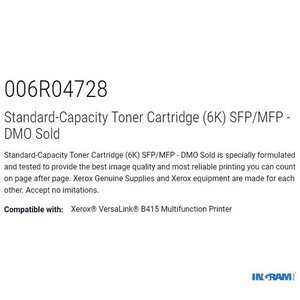 Cartucho de tóner Xerox Estándar Rendimiento Láser - Original - 6000