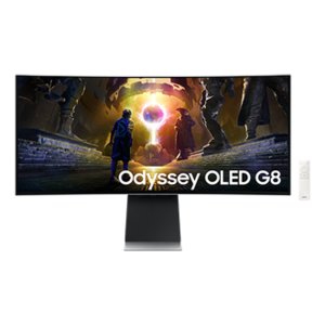 Monitor de juego OLED Samsung Odyssey OLED G8 S34DG850SL 34" Class UWQHD Pantalla curva - 21:9 - Plata - 86.4cm (34") View