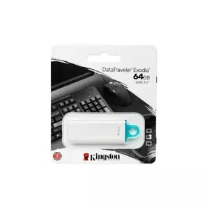 Unidad flash Kingston DataTraveler Exodia - 64GB - USB 3.2 (Gen 1) Tipo A - Blanco - 1 Pieza