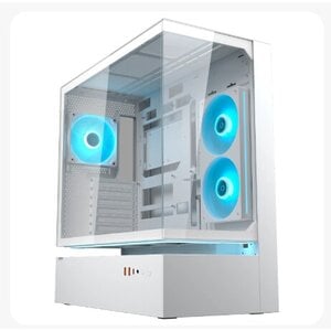 Case FV235 White / Mid tower / CFV Airflow / Tempered Glass Front / Tool-less side panel / ARGB hub included