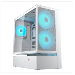 Case FV235 Mesh White / Mid tower / CFV Airflow / High-airflow Mesh Front / Tool-less side panel / ARGB hub