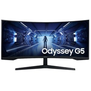 Monitor gaming LCD Samsung Odyssey G5 C34G55TWWN 34" Clase UW-QHD Pantalla curva - 21:9 - Negro - 86.4cm (34") Viewable - Vertical Alignment (VA) - LED Retroiluminación - 3440 x 1440 - 16,7 Millones de colores - AMD FreeSync Premium - 250cd/m² - 1ms - 165Hz Frecuencia de actualización - HDMI - DisplayPort - Compatible con Montura VESA