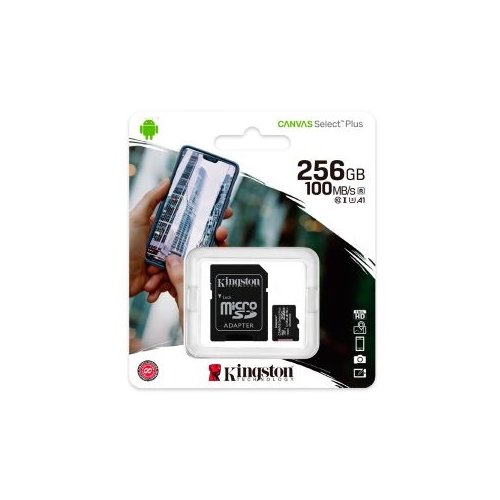 microSDXC Kingston Canvas Select Plus SDCS2 - 256GB - Class 10/UHS-I (U3) - 1 - 100MB/s Leer - 85MB/s Escribir
