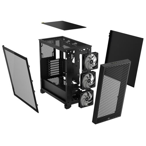 Corsair AIRFLOW Carcasa para computdora - ATX Placa base admitida - Media Torre - Vidrio templado, Acero - Negro - 8 x Ven
