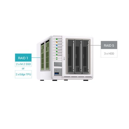 QNAP TS-364-8G 3 x Total de compartimientos Sistema de almacenamiento SAN/NAS - 5GB Flash Memory Capacity - Intel Celeron 