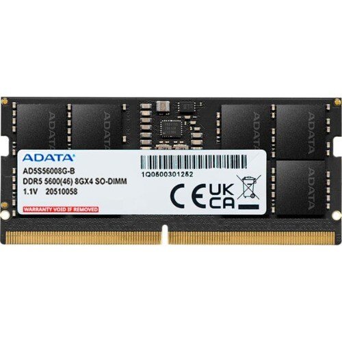 Módulo RAM Adata AD5S56008G-S para Computadora de escritorio, Placa Base - 8GB (1 x 8GB) - DDR5-5600/PC5-44800 DDR5 SDRAM 