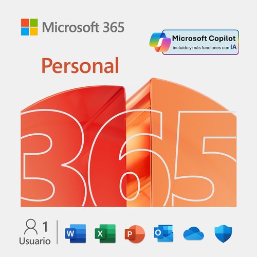Microsoft 365 Personal (12 meses) 1 usuario. PC/Mac/Iphone/tablet. Requiere activación