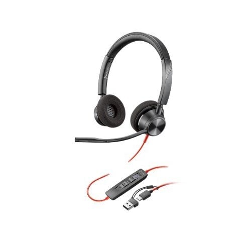 Auriculares Poly Blackwire 3320 Cableado Sobre la oreja, Sobre la cabeza Estéreo - Negro - Certificación Microsoft Teams -