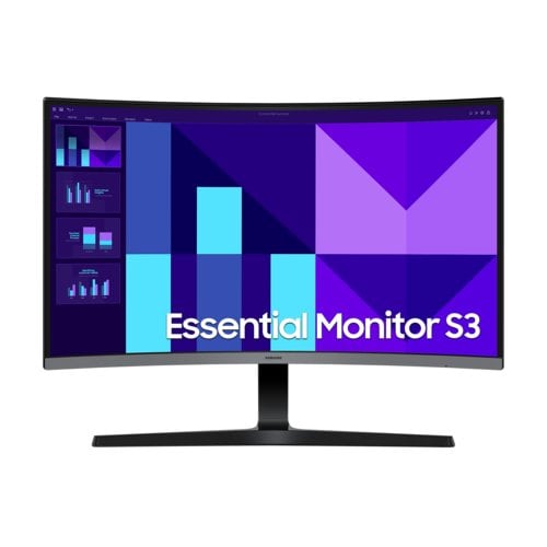 Monitor LED Samsung Essential S3 S27D390GAN 27" Clase Full HD Pantalla curva - 16:9 - Negro - 68.6cm (27") Viewable - Vert