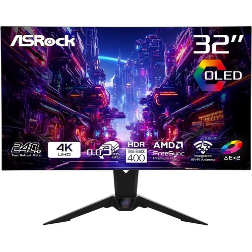 Monitor de juego OLED ASRock PG032UFS 32" Class 4K UHD - 80cm (31.5") Viewable - 3840 x 2160 - FreeSync Premium - 0.03ms -