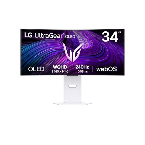 Monitor de juego OLED LG UltraGear 34GX90SA-W 34" Class UW-QHD Pantalla curva - 21:9 - 86.4cm (34") Viewable - OLED - 3440