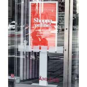 HI-ND Digital Signage Stand - Up to 139.7 cm (55") Screen Support - Floor - Powder Coated - Metal, Glass - White